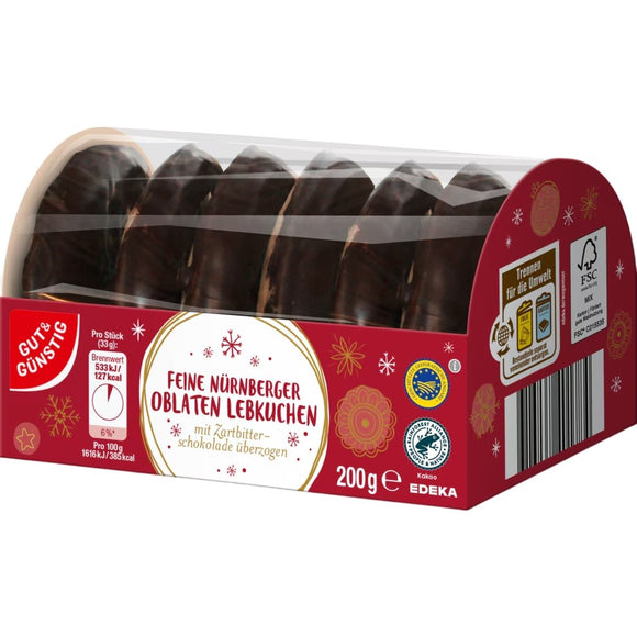 Gut & Günstig Gingerbread Wafer Biscuits – dark chocolate 200g