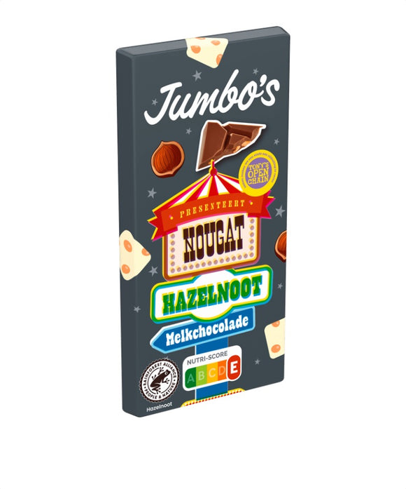 Jumbo's chocolate bar milk – nougat hazelnut 140g