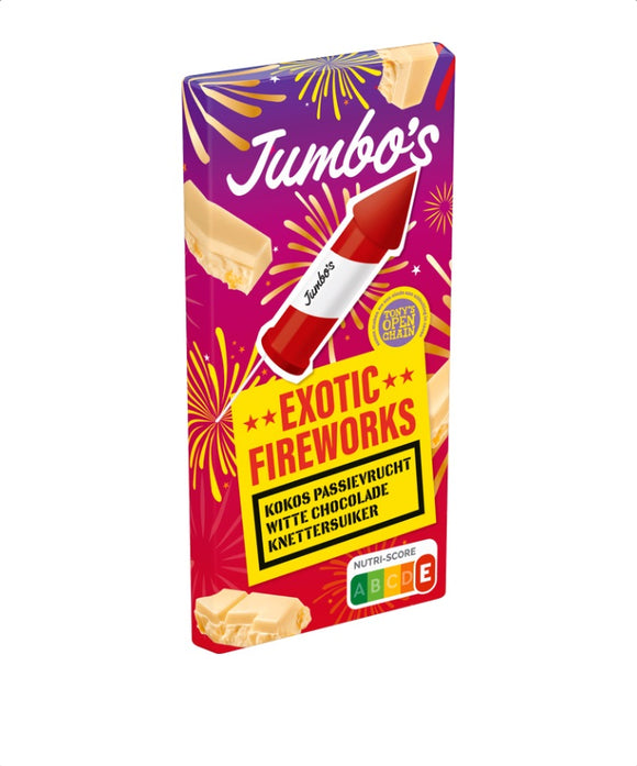 Jumbo's chocolate bar white – exotic fireworks 140g