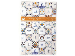 Wrapping Paper Dutch Tiles (3 sheets)