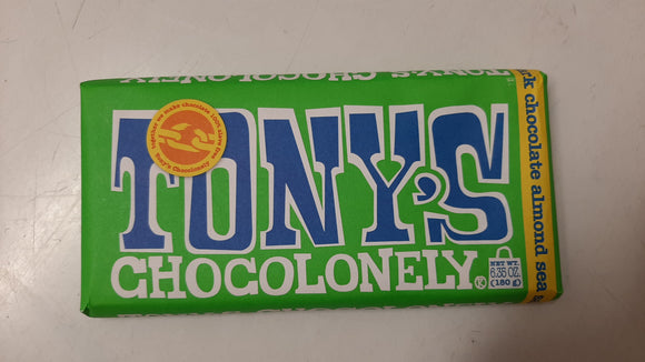 Tony's Chocolonely dark Chocolate, Almond, Sea Salt 180g