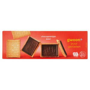 G'woon Dark Chocolate Coated Biscuits 150gr