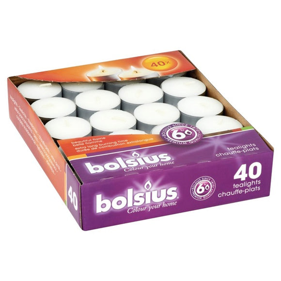 Bolsius Tea Lights Candles 40-Pack