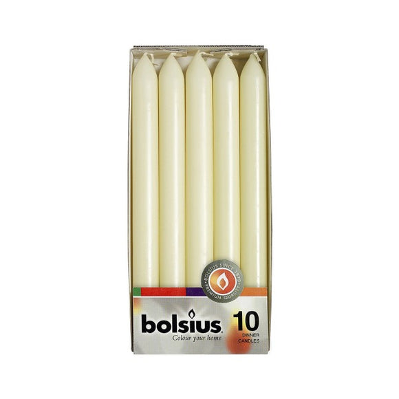 Bolsius 10 Dinner Candles Ivory