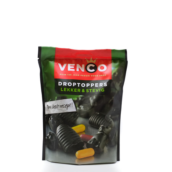 Venco Droptoppers Liquorice Tasty & Firm 255gr